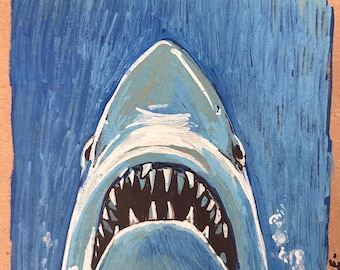 Original Artwork - Jaws Poster Study,  8.5x9 in