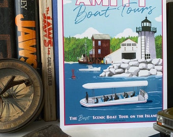 Amity Boat Tours Travel Poster