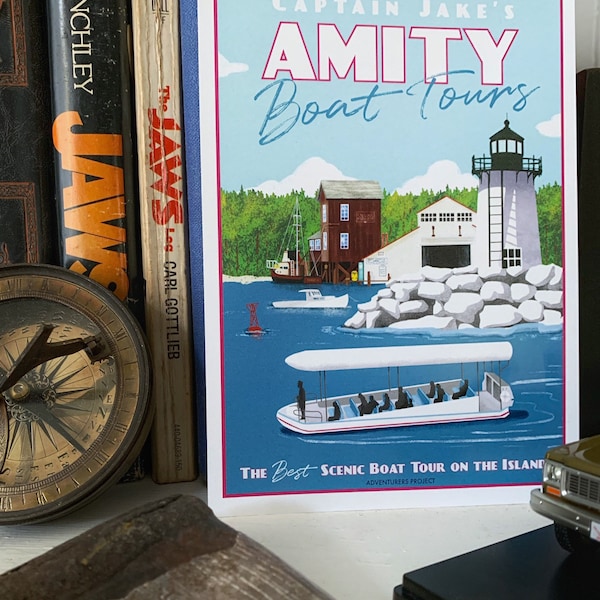 Amity Boat Tours Travel Poster