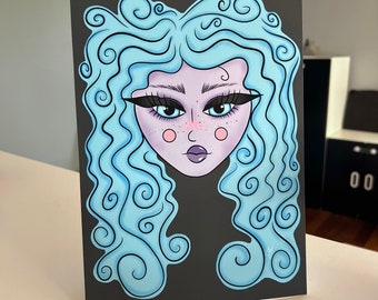 Fine Art Giclée Print 'Blue Hair Woman'