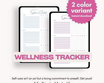 Plantilla de lista de autocuidado / Planificador de bienestar / Seguimiento minimalista de salud mental / PDF imprimible y editable / Descarga digital / Página de planificación