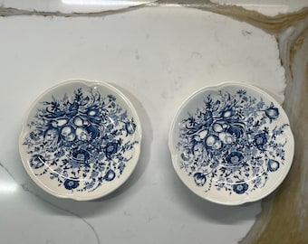 Set von 2 Johnson Bros. Windsor Ware Dover Blue Untertassen, Ersatzporzellan, Wandteller