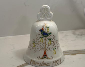 Vintage Noritake Bone China Bell | 1973 Second Edition Partridge Pear Tree Collectible