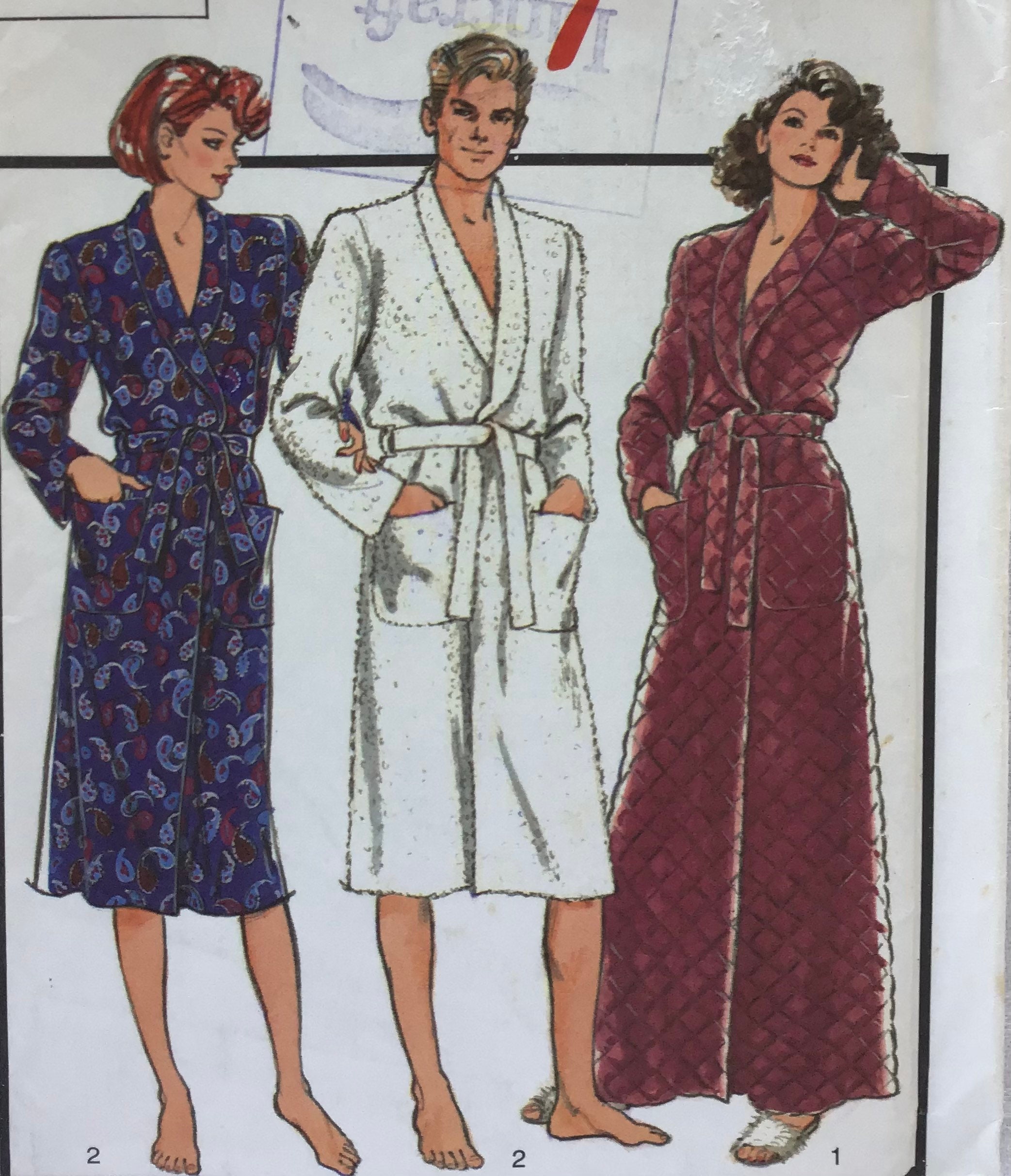 UNCUT Style Wrap Over Robe in Two Lengths Shawl Collar Etsy