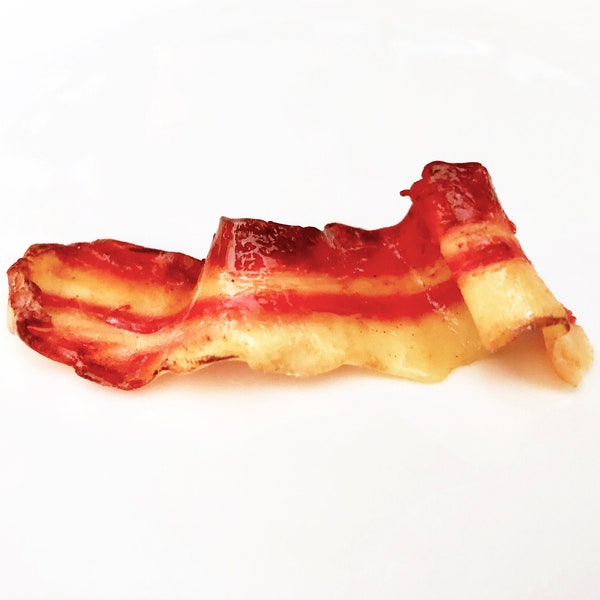 Bacon Sculpture, Food Sculpture, Life-Size Fake Bacon, Food Art, Christmas Gift, Junk Food, Gift for Foodies, Polymer Clay Bacon, Pig Art