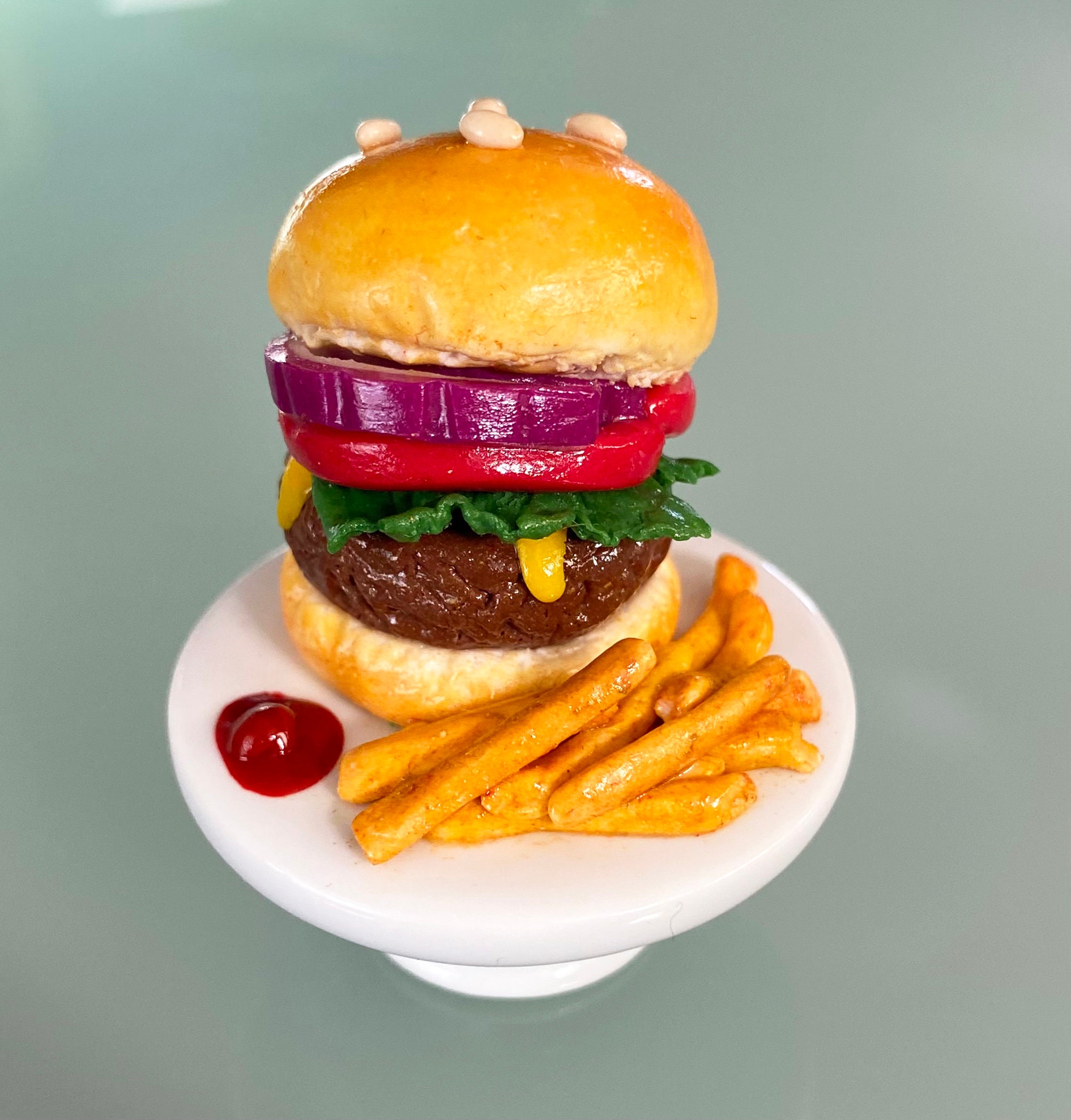 Burger French Fries Sculpture - Junk Food Sculpture - Burger