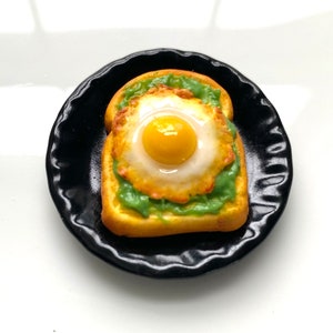 Miniature Avocado Toast with Fried Egg • Food Sculpture by Shaolan Sung • Avocado Toast Art