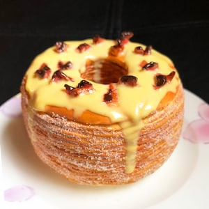 Food Sculpture - Food Art - Bacon Pastry Sculpture - Croissant Donut - Dessert Sculpture - Food Decor - Chocolate Bacon Croissant -Fake Food