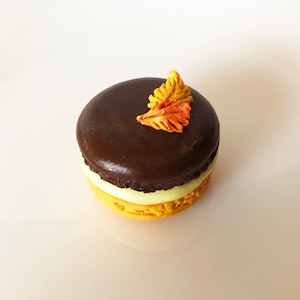Chocolate Macaron Sculpture - Mango Macaron - Autumn Art - Food Art - Food Sculpture - Food Decor