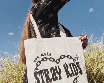 KPOP SKZ Stray Kids You Make Stray Kids Stay Reusable 100% Cotton Tote Bag