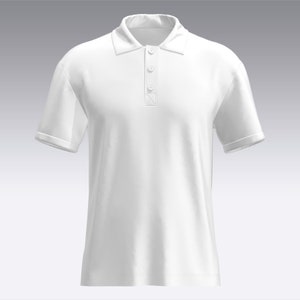 Camisa polo masculina de vestuário digital 3D - CLO3D/Marvelous Designer 2D/3D ZPRJ