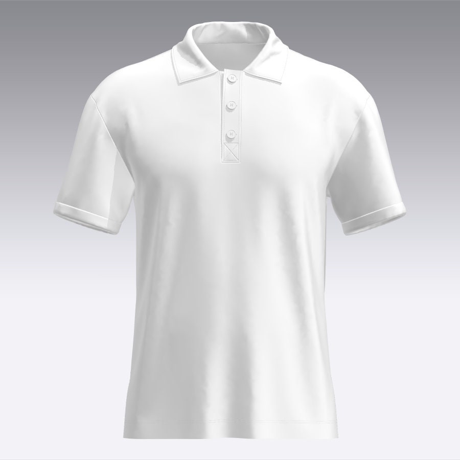 3D Digital Garment Men's Polo Shirt - Clo3d/marvelous