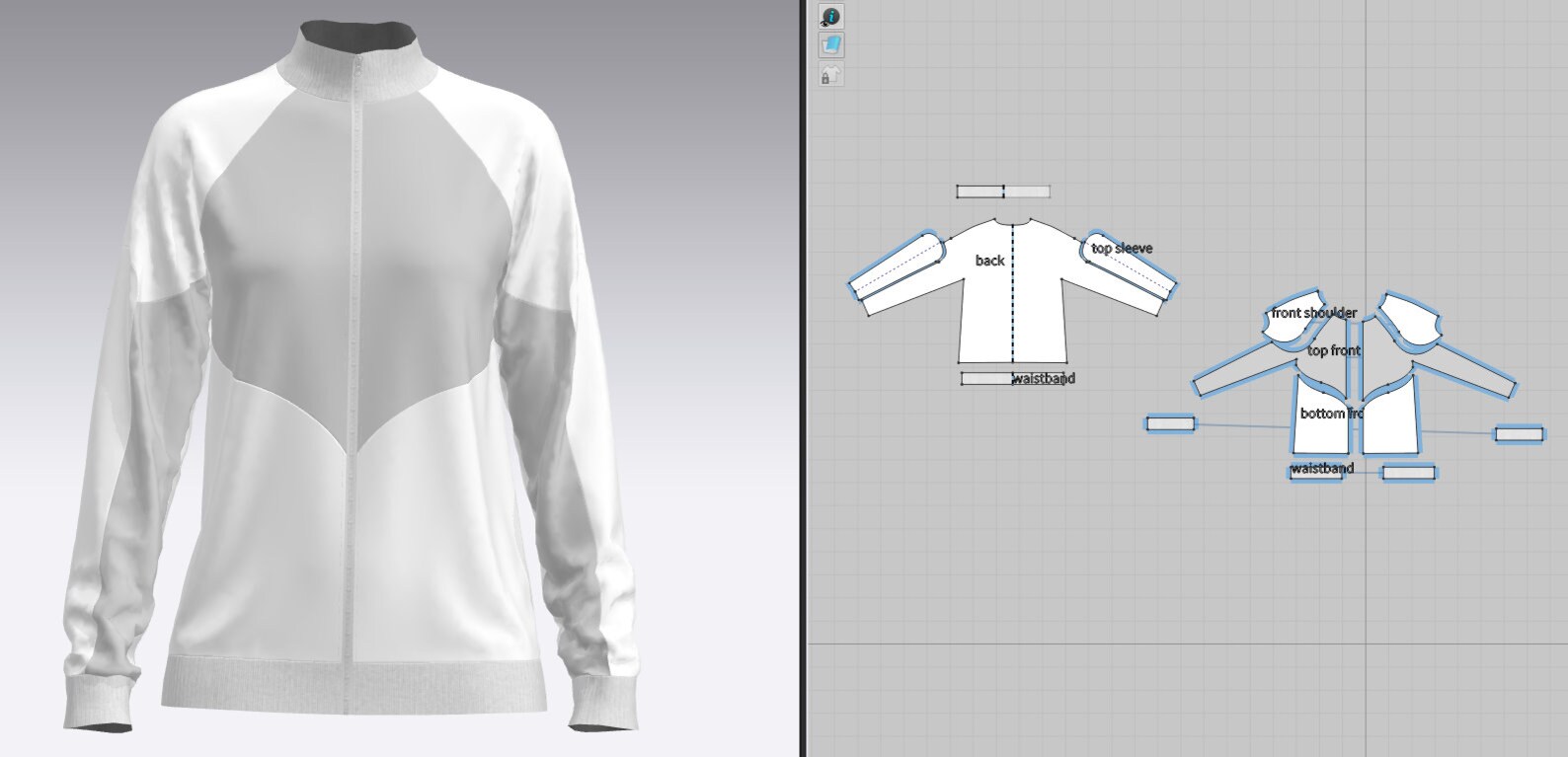 3D Digital Garment Women's Track Jacket - Clo3d/marvelous Designer 2D ...