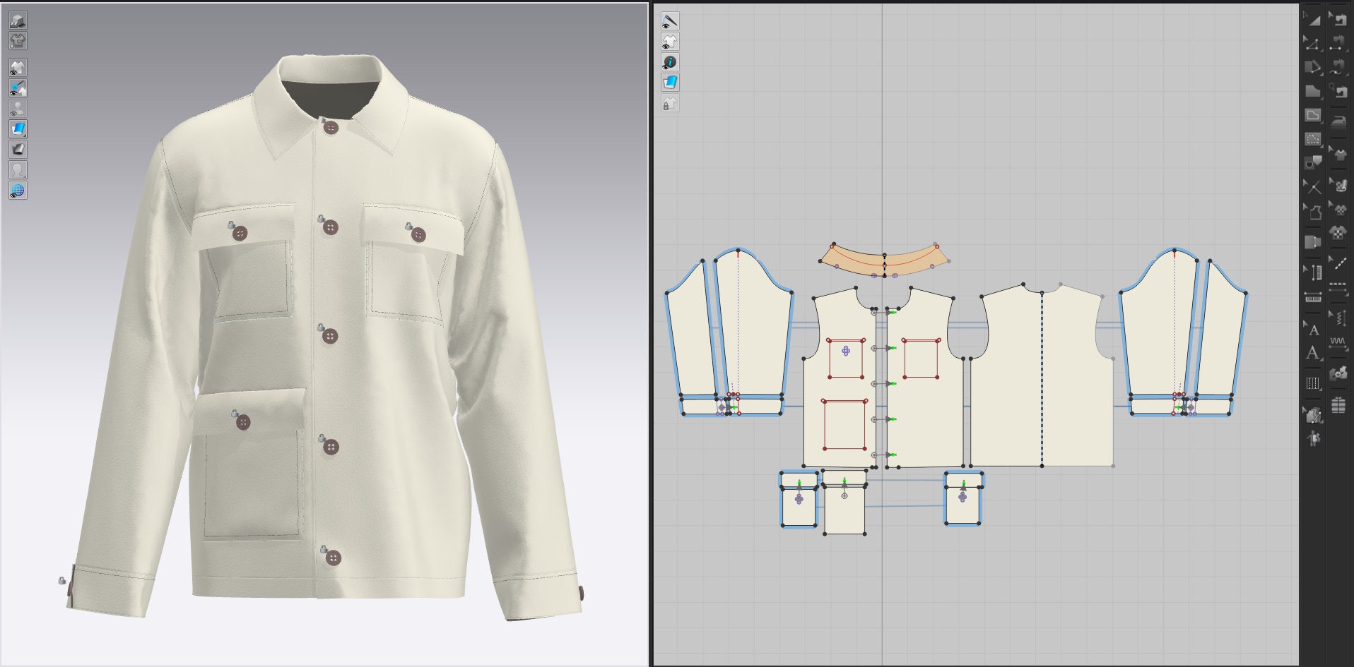 Computer Graphics Garment 3D Digital Garment Mens Work Jacket - Clo3d/marvelous Designer 2D/3D ...