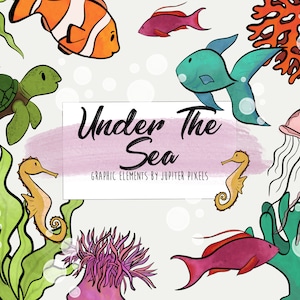 Underwater clipart / ocean fish images / instant download