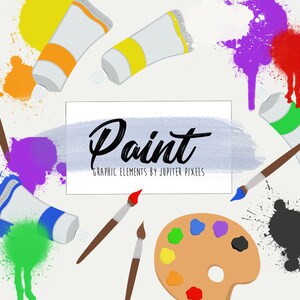 Paint clipart / Artist Palette images / instant download