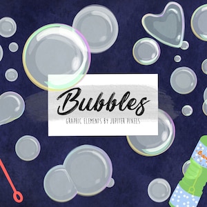 Bubbles clipart / Transparent Bubble images / instant download