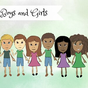 Boys and Girls clipart / digital images/ children / instant download