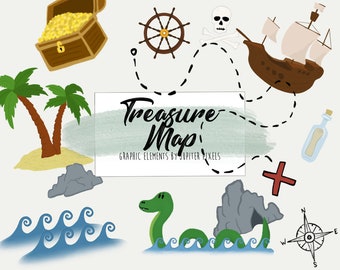 treasure map clipart etsy