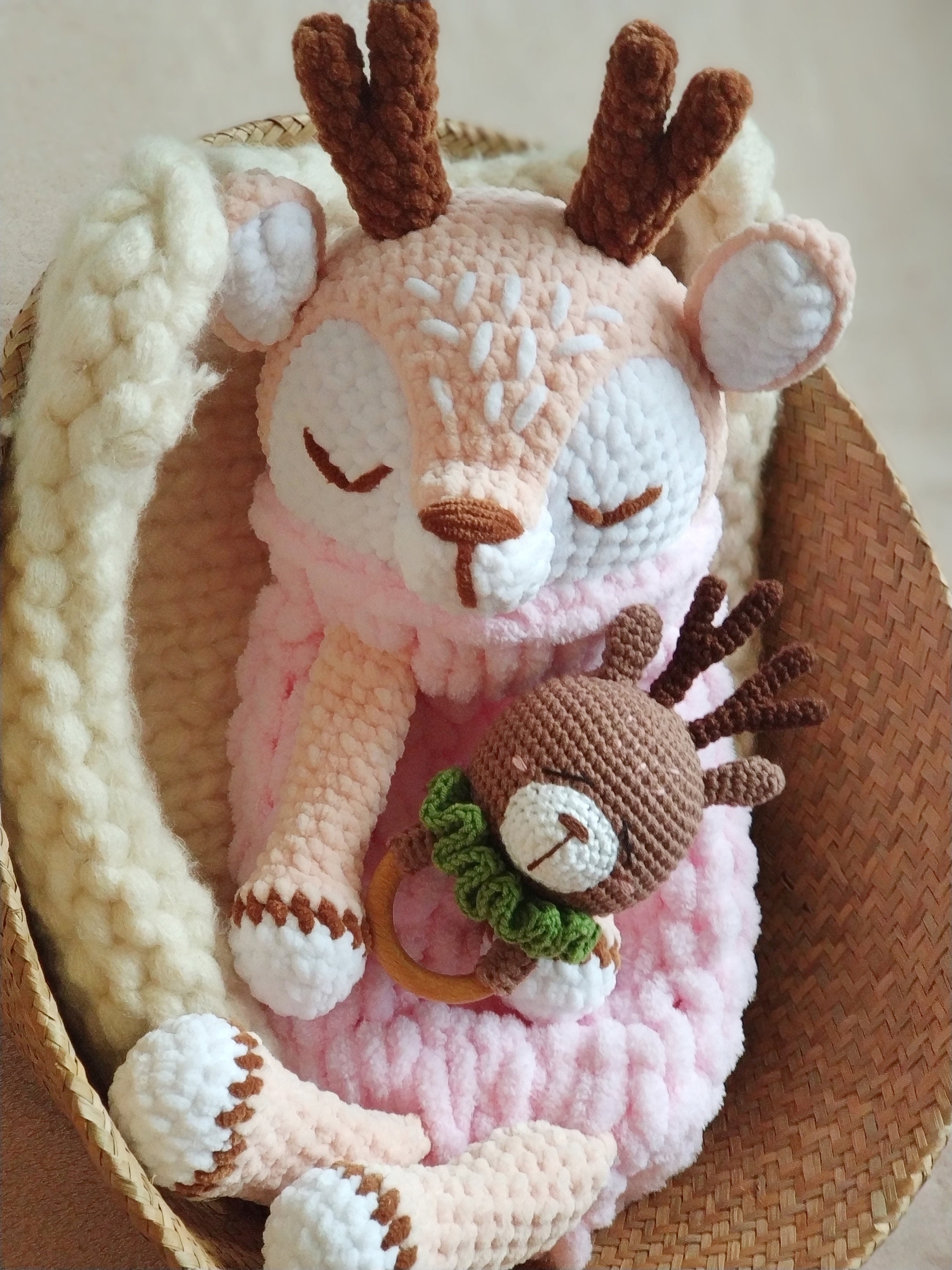 Plush Deer Pajama Bags Stuffed Animals Plush Deer Nursery Etsy