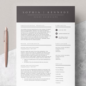 4 page Resume Template Cover Letter and References Template for MS Word DIY Printable Modern Resume | Resume Guide Writing Tips | Mac CV