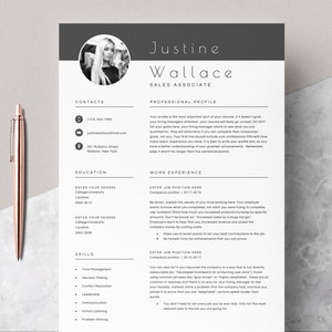 4 page Resume Template Cover Letter and References Template for MS Word DIY Printable Modern Resume | Resume Guide Writing Tips | Mac CV