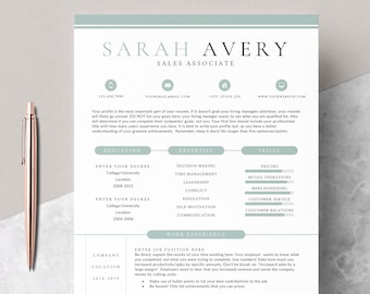 4 page Resume Template Cover Letter and References Template for MS Word DIY Printable Modern Resume | Resume Guide Writing Tips | Mac CV