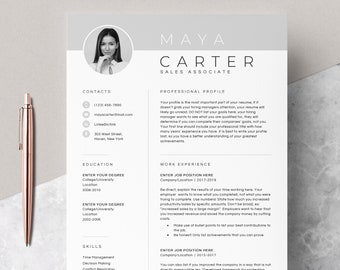 4 page Resume Template Cover Letter and References Template for MS Word DIY Printable Modern Resume | Resume Guide Writing Tips | Mac CV
