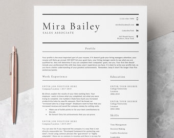 4 page Resume Template Cover Letter and References Template for MS Word DIY Printable Modern Resume | Resume Guide Writing Tips | Mac CV