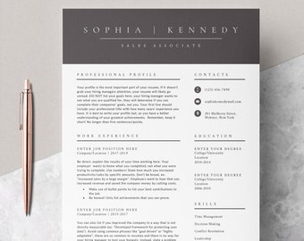 4 page Resume Template Cover Letter and References Template for MS Word DIY Printable Modern Resume | Resume Guide Writing Tips | Mac CV