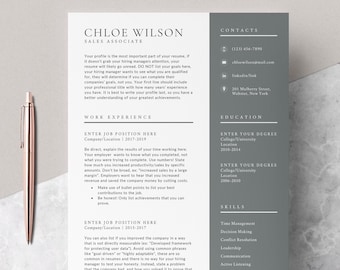 4 page Resume Template Cover Letter and References Template for MS Word DIY Printable Modern Resume | Resume Guide Writing Tips | Mac CV
