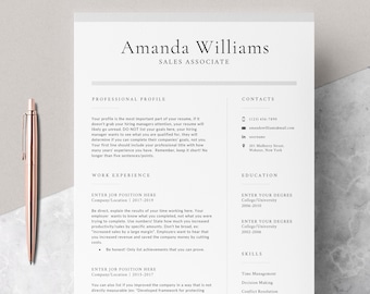 4 page Resume Template Cover Letter and References Template for MS Word DIY Printable Modern Resume | Resume Guide Writing Tips | Mac CV