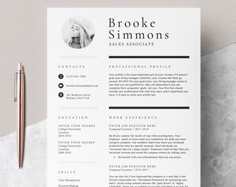 4 page Resume Template Cover Letter and References Template for MS Word DIY Printable Modern Resume | Resume Guide Writing Tips | Mac CV