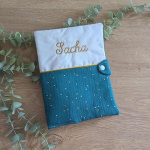 Personalized baby health record book cover with embroidered name - Personalized birth gift - Christening gift - Many colors image 4