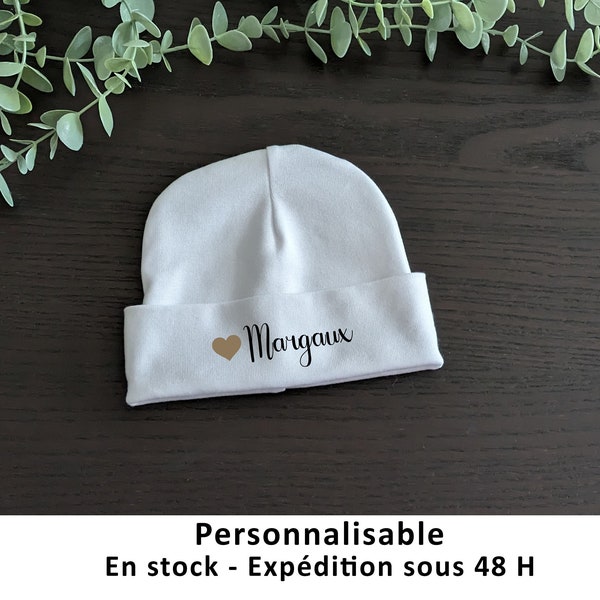 Personalized baby birth hat, cotton baby hat, customizable hat, birth hat and mitten set