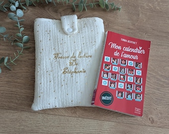 Personalized padded book cover – Fabric book protector for pocket and paperback formats