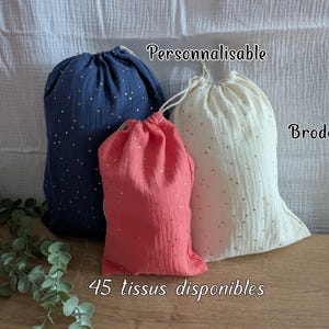 Sacchetto personalizzato, sacchetto per tovaglioli da mensa, confezione regalo, sacchetto regalo riutilizzabile, sacchetto per nascita, sacchetto per peluche, ricamato