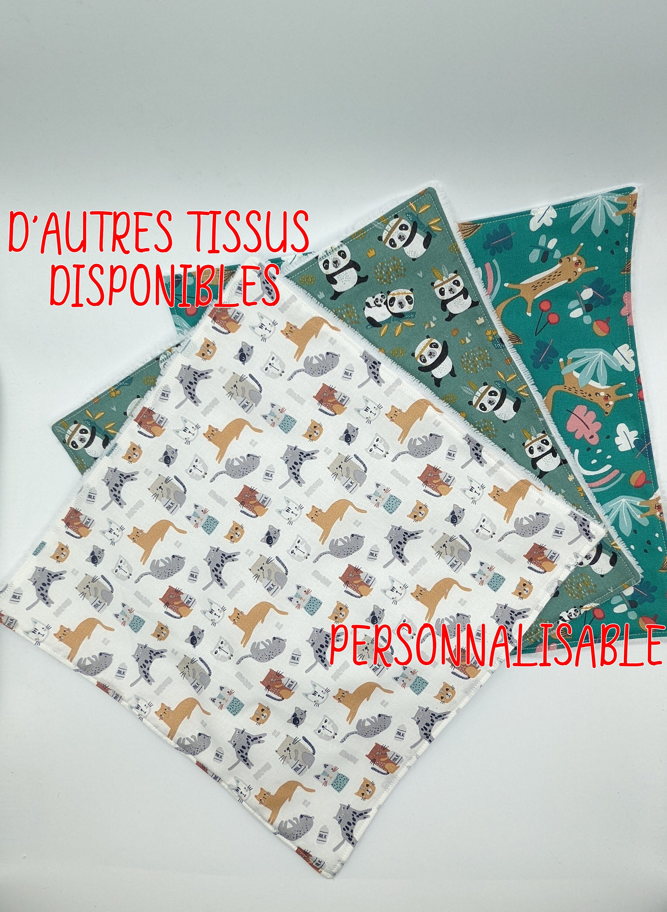 Serviette de Table Personnalisée Fille et Garçon, Serviette Cantine, Enfant Doublée Coton ou Éponge