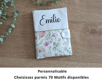 Protège carnet de santé personnalisé, Protège carnet en tissu personnalisable, cadeau naissance, baby shower, cadeau bébé et enfant