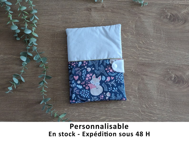 Protège carnet de santé personnalisé, Protège carnet en tissu personnalisable, cadeau naissance, baby shower, cadeau bébé et enfant image 1