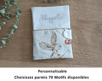 Protège carnet de santé personnalisé, Protège carnet en tissu personnalisable, cadeau naissance, baby shower, cadeau bébé et enfant