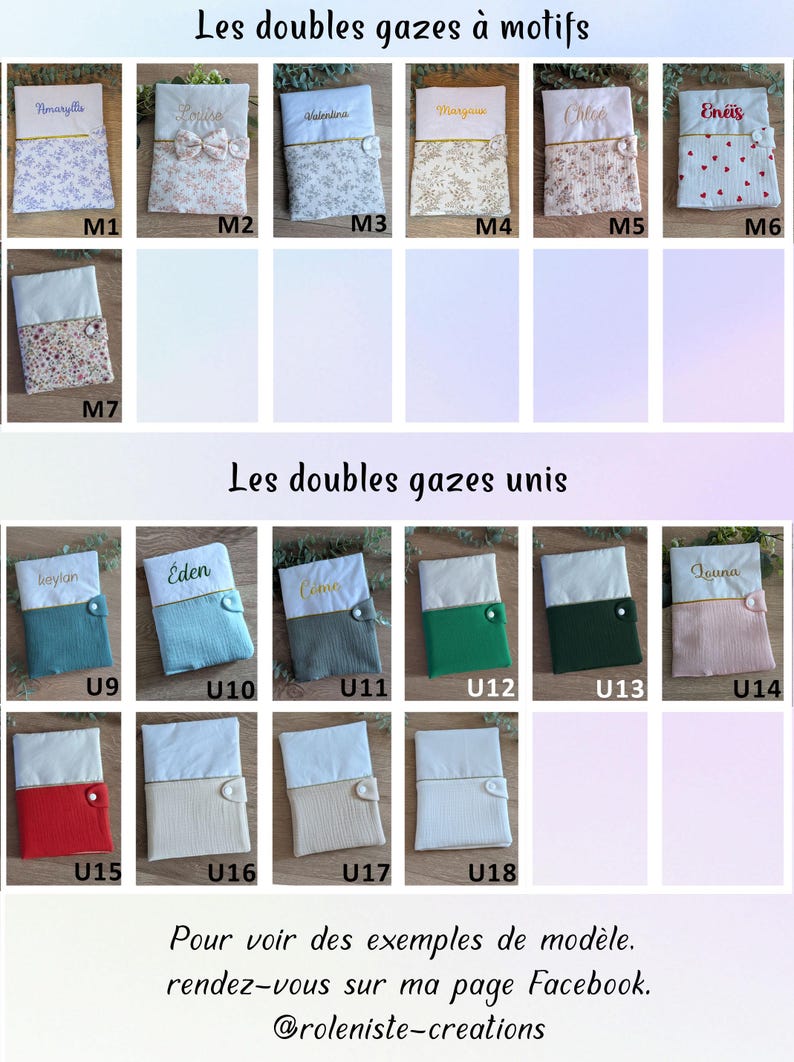 Personalized baby health record book cover with embroidered name - Personalized birth gift - Christening gift - Many colors image 9