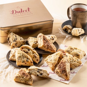 Dulcet Gift Baskets Gourmet Scones in Flavors of Cinnamon Cranberry and Blueberry