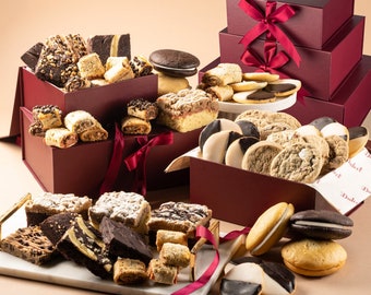 3 Tier Dessert Gift Tower | Gourmet Corporate Gift| Assorted Brownies | Cookie Sampler | Gourmet Whoopie Pies| Assorted Rugelach