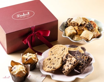 Dulcets Scrumptious Sampler of Freshly Baked Goods Includes- Fudge Brownies- Muffins-Chocolate Chip Cookies for Corporate Gifting or Friends
