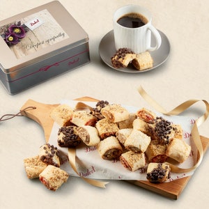 Dulcet Gift basket Deluxe Rugelach Gift Box – Gourmet Pastry Dessert Tin – Sympathy, Birthday, Holiday & Thank You Gift Basket