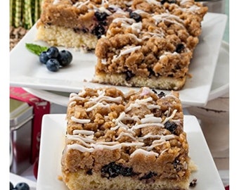 Gourmet Blueberry Crumb Cake | Fruit Crumble Squares | Sympathy Gift | Blueberry Crumble Bar | New Mom Gift | Blueberry Dessert Gift