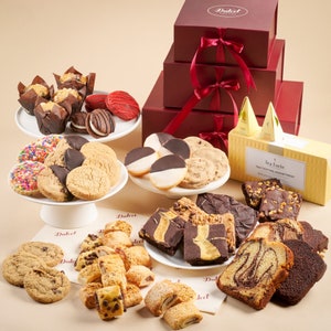 Gourmet Dessert & Tea Gift Box – Assorted Herbal Tea, Brownies and Mini Muffins | Wedding Gift, Anniversary Gift, Relaxation Gift for Her