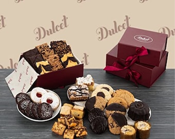 2 Tier Gourmet Dessert Gift Tower with Brownies, Cookies and Whoopie Pies