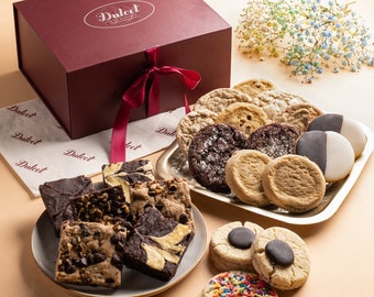 Assorted Cookies & Brownies Gift Box | Gourmet Bakery Sampler | Classic and Trendy Flavors | Holiday, Corporate, Housewarming Gift